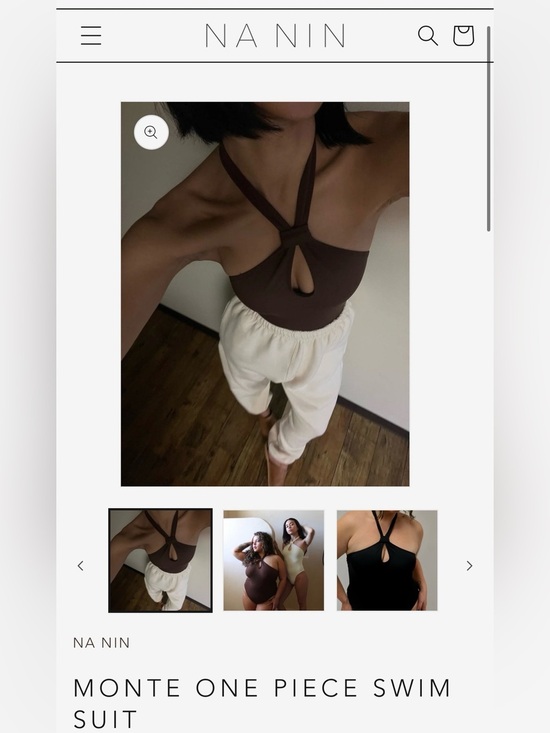 Na Nin Other - Na Nin Monte One Piece Swim - Chocolate Brown Cocoa Medium NWT
